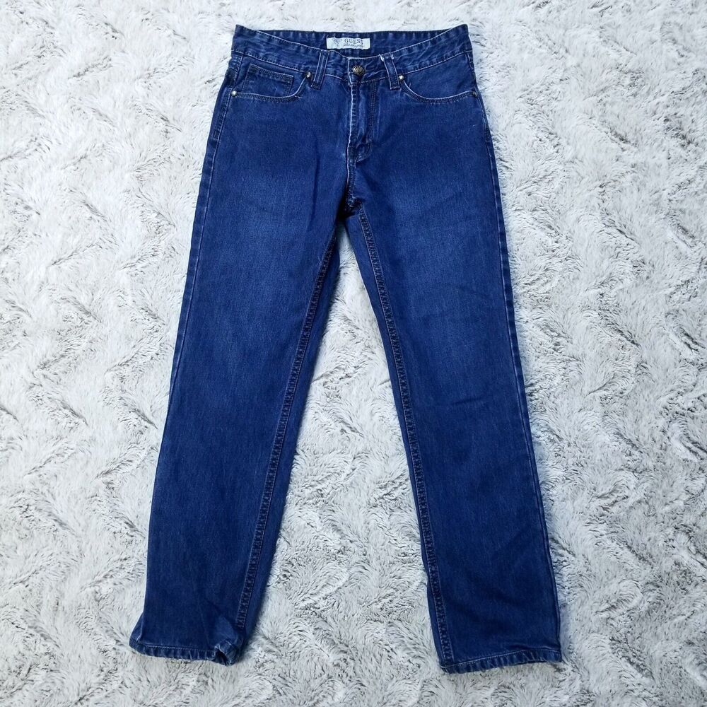 Guess‎ Jeans Mens 29x29 Blue Regular Straight Dark Wash American Denim